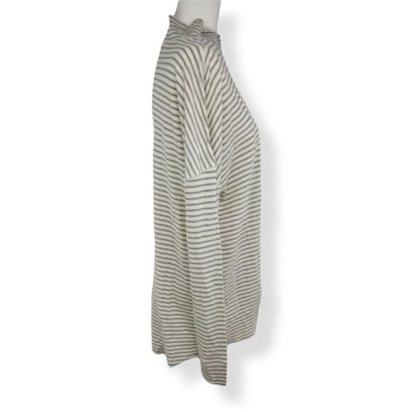 a.n.a  mocked neck striped Gray and White long sleeve tunic XL NWT - Picture 2 of 3